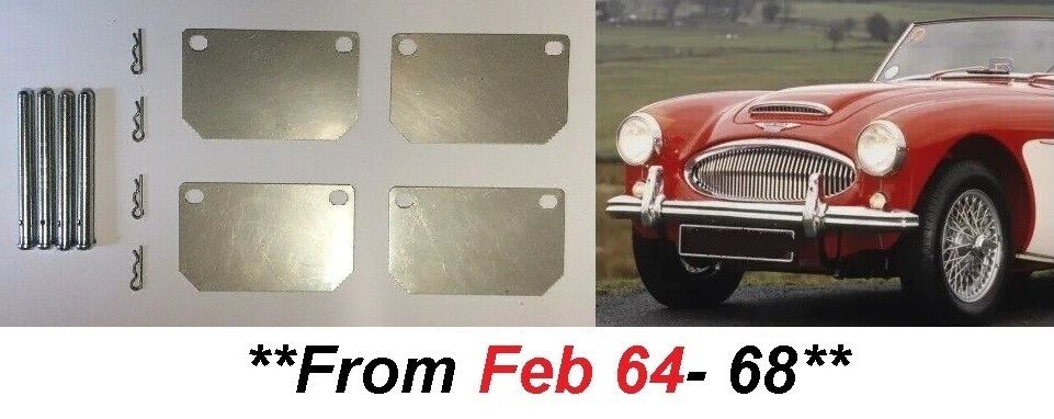 FRONT BRAKE PAD FITTING KIT - PINS & SHIMS (Austin Healey 3000) (** From Feb 64- 68 )  